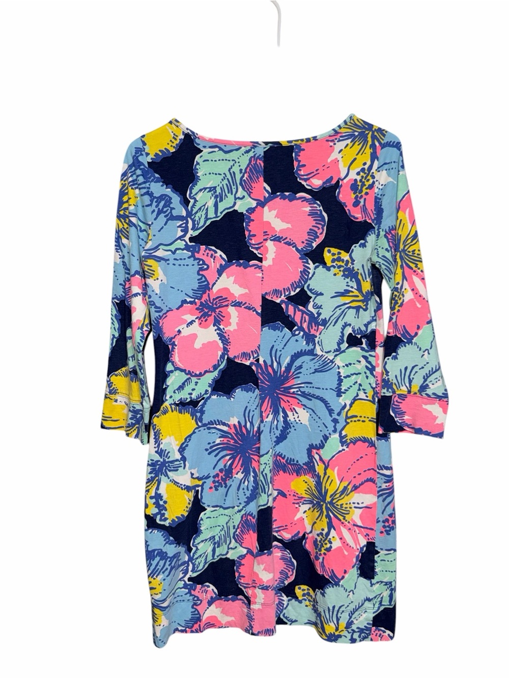 Lilly Pulitzer Navy Shift Dress with Pink, Blue & Yellow Floral Print